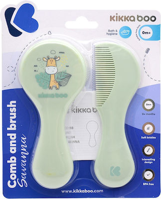 Kikka Boo Baby Brush & Comb Savanna Mint 2pcs