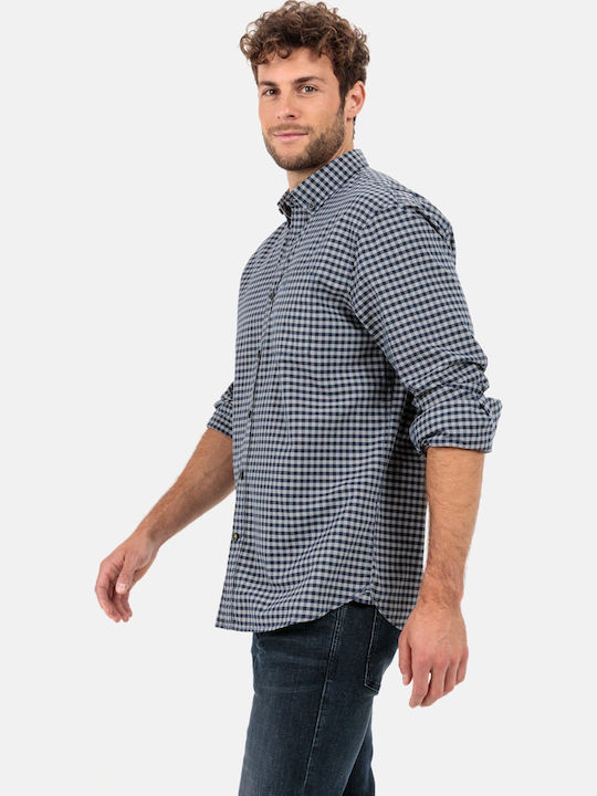 Long Sleeve Shirt in Regular Fit Blue Check