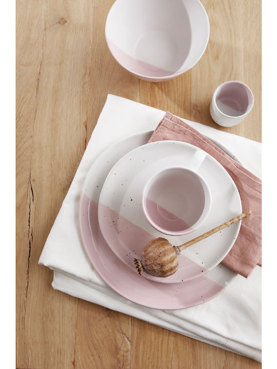 Kaemingk Plate Shallow Ceramic Pink with Diameter 20.6cm 1pcs
