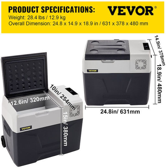 Vevor Portable Fridge 40L 220V Black