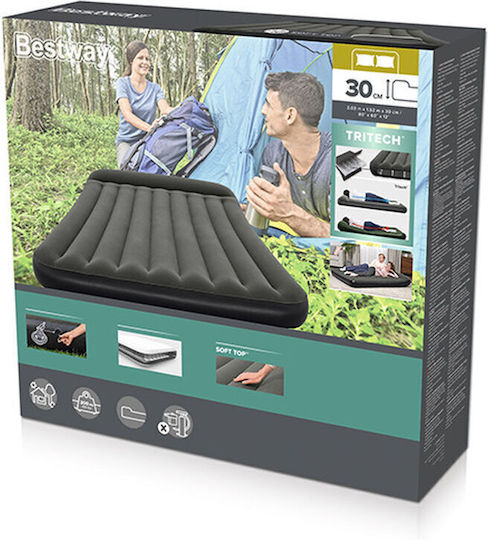 Bestway Double Inflatable Sleeping Mattress 203x152x30cm Black