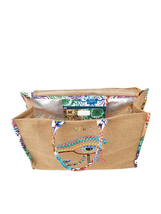 Verde Damen Strandtasche 14-0292 Jute Beige