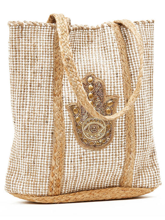 Green Women's Beach Bag 14-0236 Utah Fabric Beige