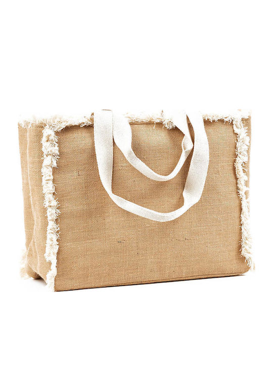 Verde Damen Strandtasche 14-0230 Jute Beige