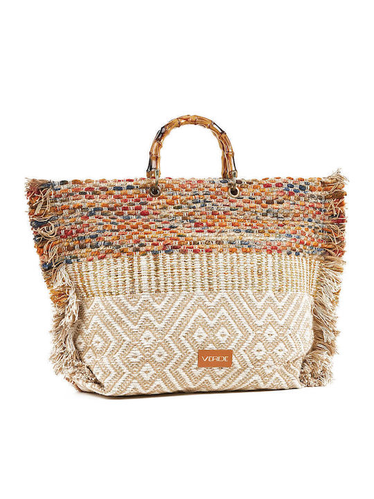 Verde Damen Strandtasche 14-0257 Baumwolle Mehrfarbig