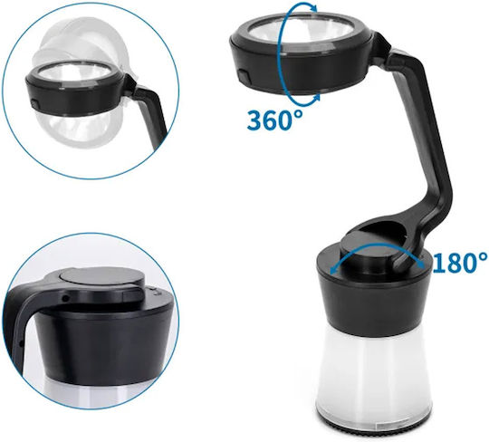 LED Laterne Taschenlampe dimmbar 140lm Camping oder Angeln kaltes warmes weißes rotes Licht Schwarz Aigostar