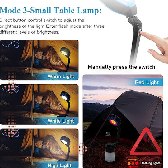 LED Laterne Taschenlampe dimmbar 140lm Camping oder Angeln kaltes warmes weißes rotes Licht Schwarz Aigostar