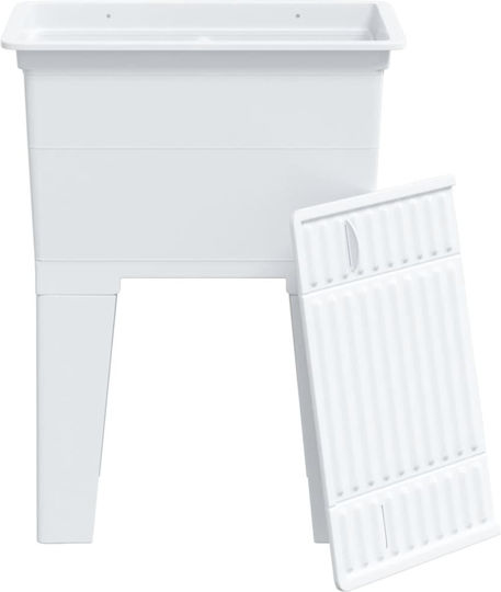 vidaXL Επικαθήμενος Νιπτήρας Πορσελάνης 59x41cm Λευκός