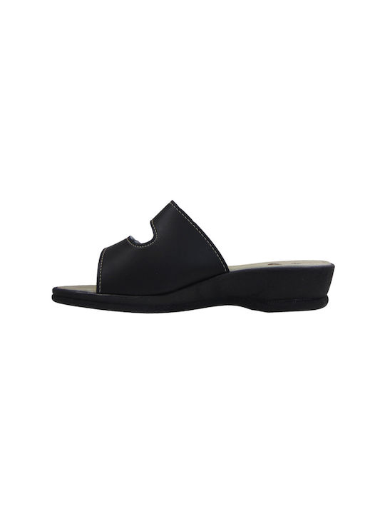 Big Shoes Women's Flat Sandals Anatomic in Black Color