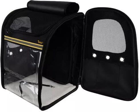 Purlov Pet Carrier Bag Black with Air Vents Extra Pockets 35x41.5x28 Cm Purlov