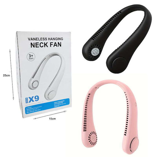X9 Vaneless Hanging Neck Fan USB Bladeless Pink
