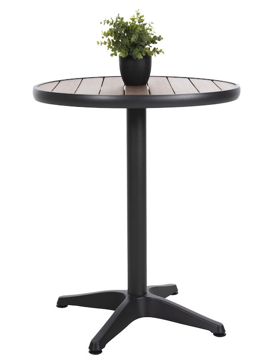 Alexa Outdoor Dinner Table with Polywood Surface and Aluminum Frame Natural 60x60x73cm