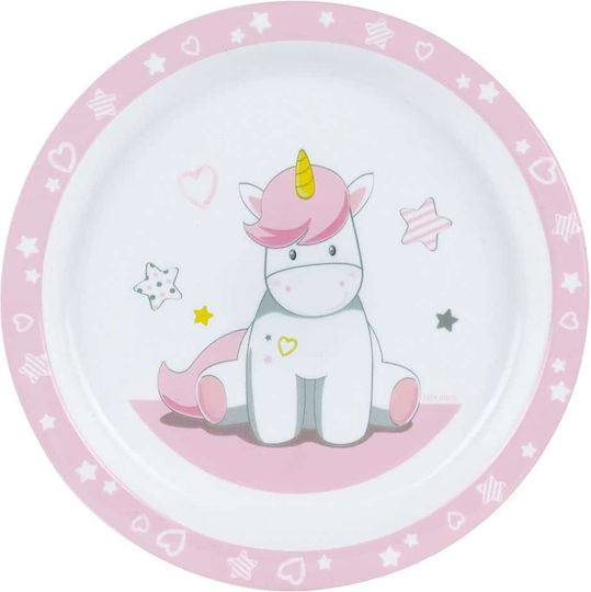 Ango Σετ Φαγητού Unicorn από Πλαστικό Ροζ 3τμχ