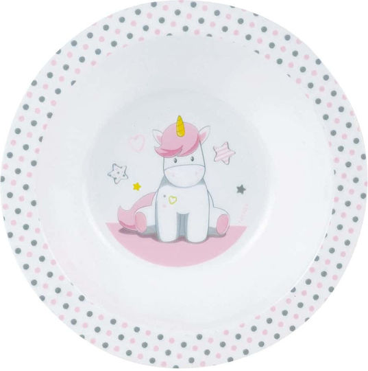 Ango Σετ Φαγητού Unicorn από Πλαστικό Ροζ 3τμχ