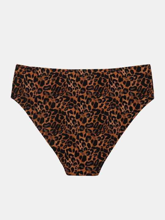 Γυναικείο Μαγιό Slip Plus Size Rock Club Leo Print Μπικίνι Σούρες Lycra