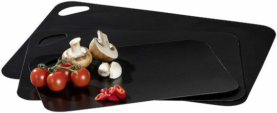 Wenko Rectangular Plastic Chopping Board Set Black 38x29cm 3pcs