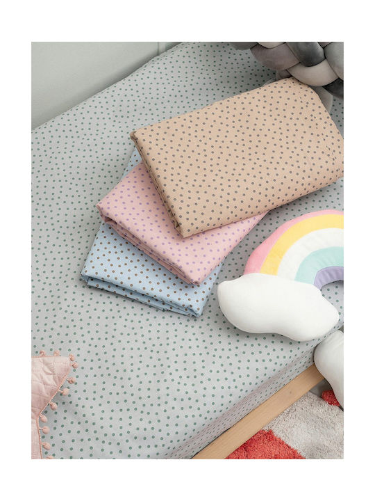 Palamaiki Confetti Baby Sheet Crib Cotton Fitted Fog 70x155cm