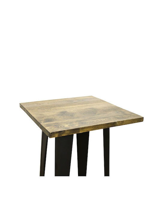 Tisch Bar für kleine Außenbereiche Stabil Texas Black Checkmate 60x60x103cm