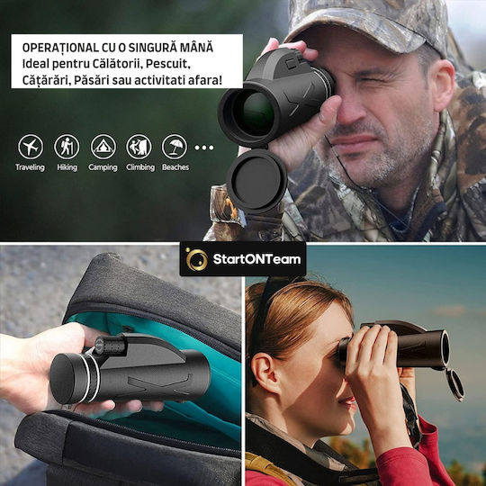 Telescop Monocular Profesional de Mare Putere 80x100 HD Zoom Bak-4 Prismă Focalizare Dublă