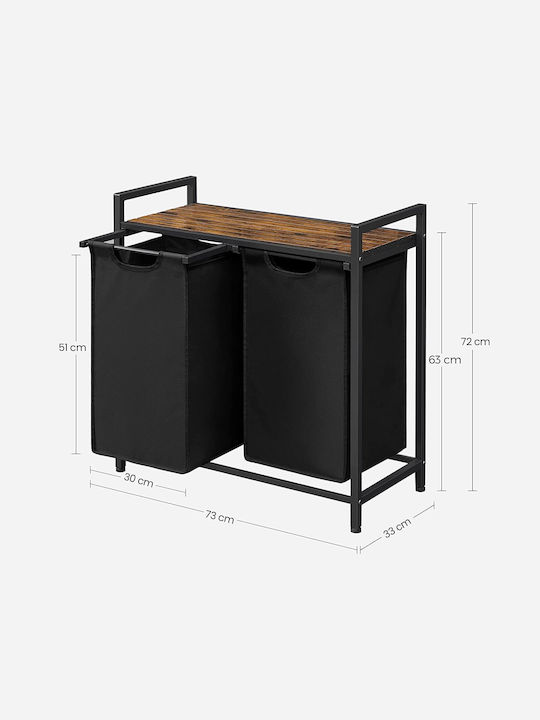 Songmics Fabric Laundry Basket 46lt 73x33x72cm Gray