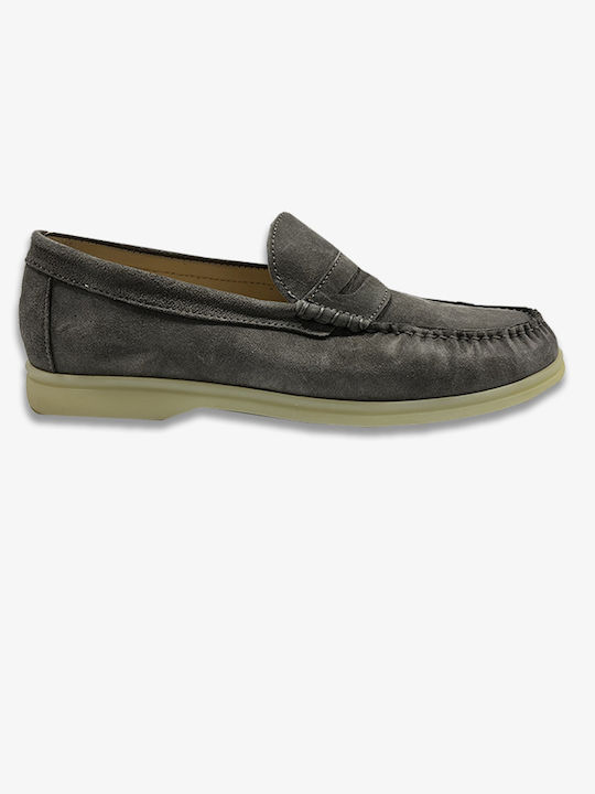 Chicago Suede Ανδρικά Loafers σε Γκρι Χρώμα