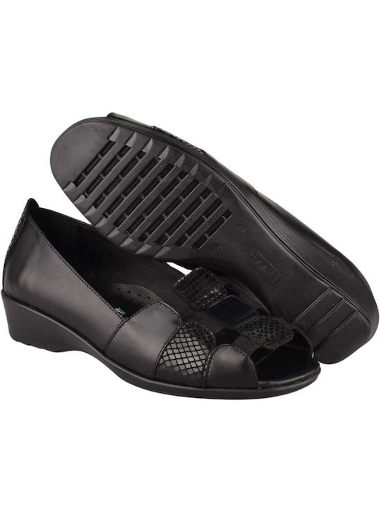 Yfantidis Anatomic Women's Leather Platform Shoes Black