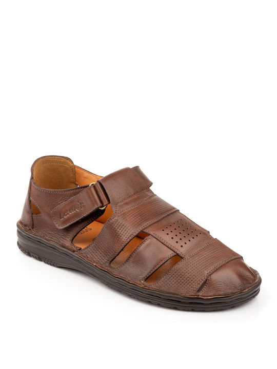 Boxer Leder Herrensandalen in Braun Farbe