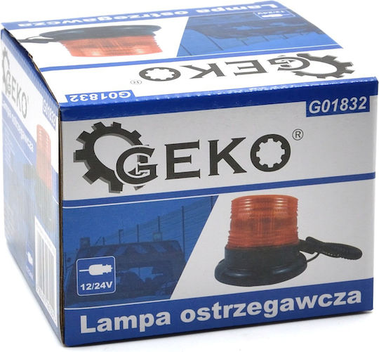 Geko Auto-Leuchtturm 12 / 24V 13cm mit Orange Beleuchtung
