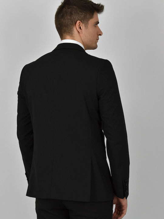 Meandmy Men's Suit Slim Fit Black