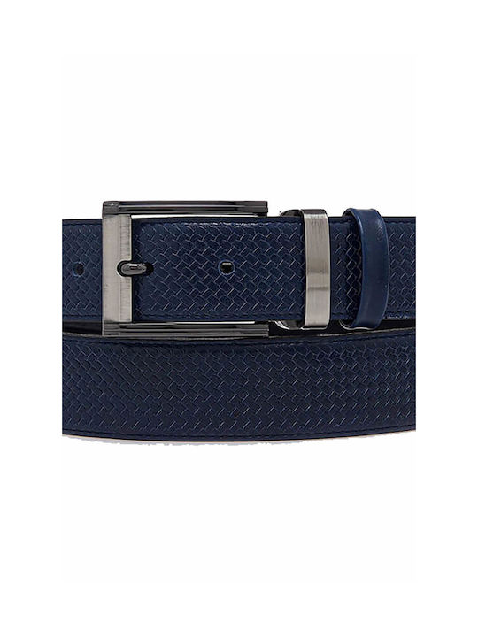 William G Men's Leather Belt Blue