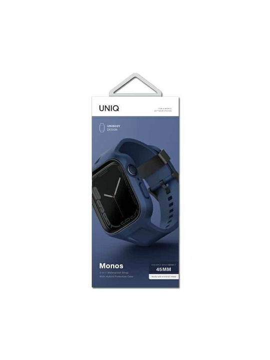Uniq Strap Monos 2in1 Apple Watch Strap + Case Series 4 5 6 7 8 9 Se Se2 44/45mm Navy Blue