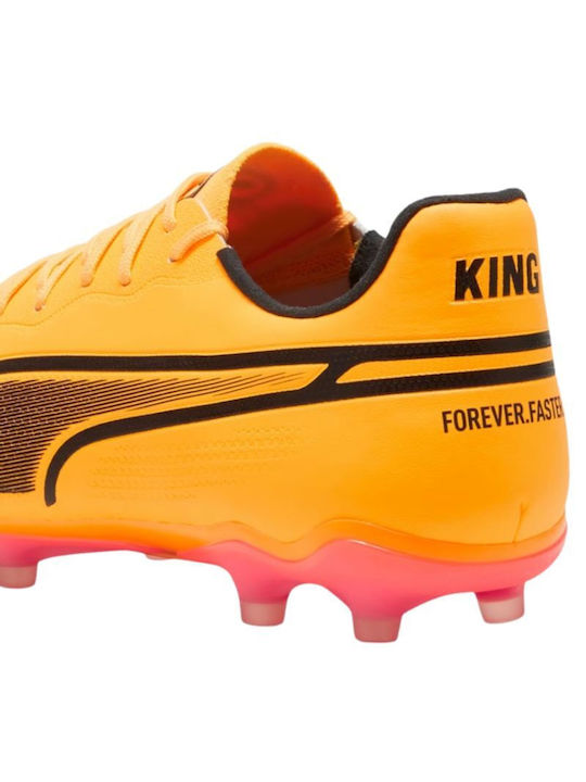 Puma King Pro Low Football Shoes FG/AG with Cleats Yellow