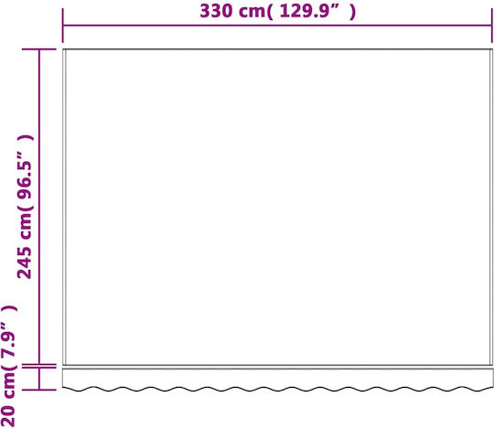 vidaXL Τεντόπανο Πολύχρωμο με Επίστρωση PU 2.5x3.5m