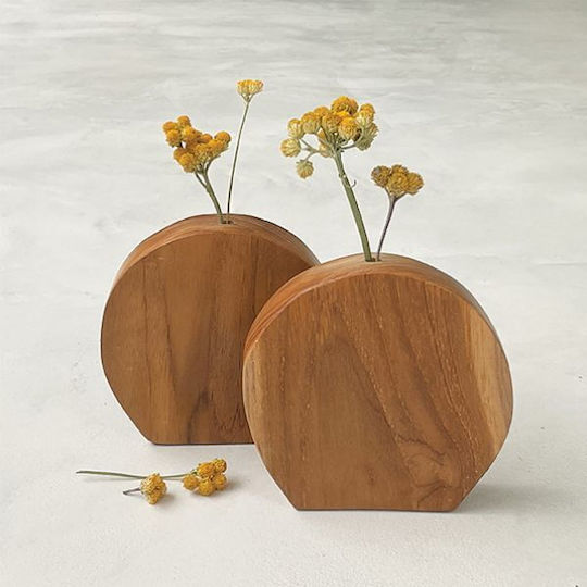 Synchronia Wooden Vase Diameter 10cm x Height 10.5cm