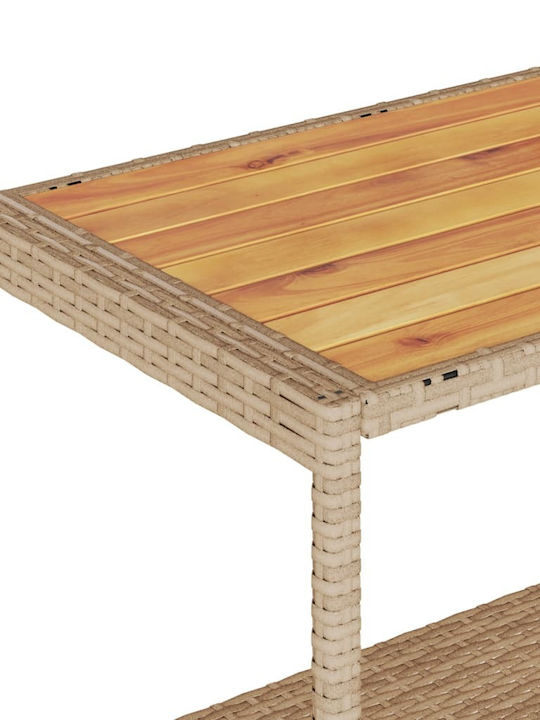 vidaXL Wooden Kitchen Trolley 3 Tiers Beige 101x40x100cm