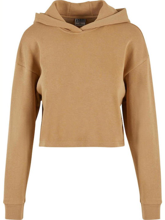 Gekürzt Damen Sweatshirt Kapuzen Unionbeige