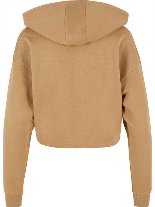 Gekürzt Damen Sweatshirt Kapuzen Unionbeige