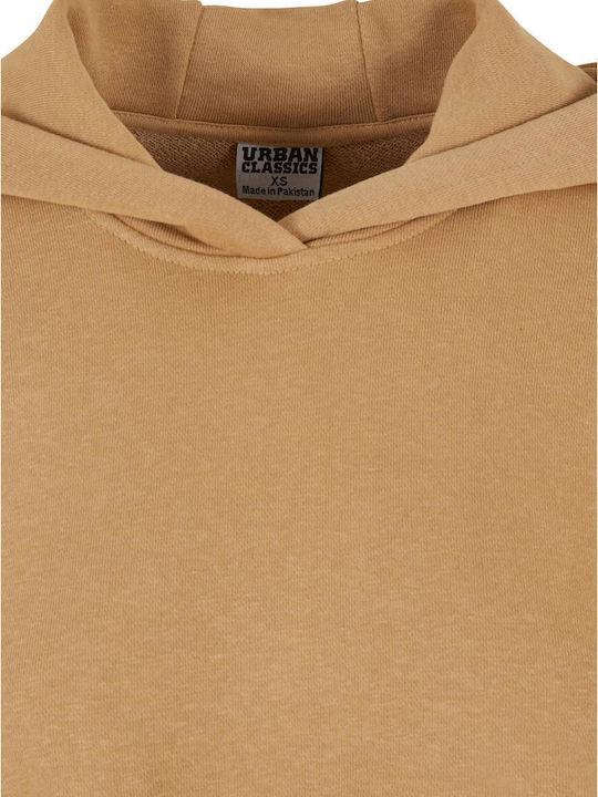 Gekürzt Damen Sweatshirt Kapuzen Unionbeige