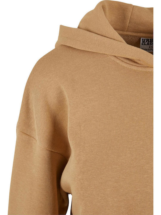 Gekürzt Damen Sweatshirt Kapuzen Unionbeige