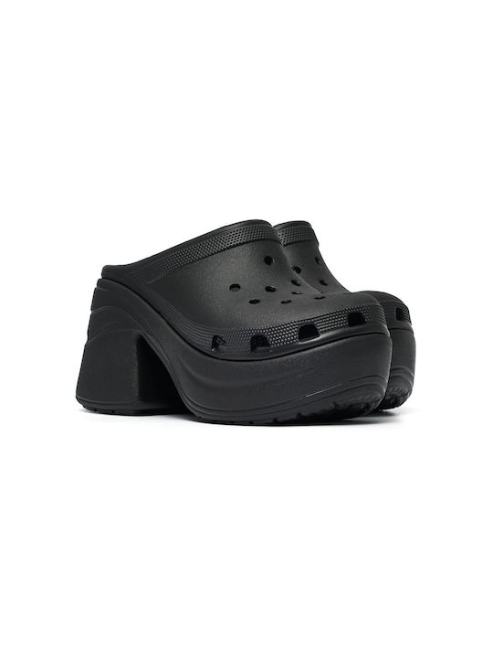 Crocs Mules cu Chunky Mare Toc în Negru Culoare