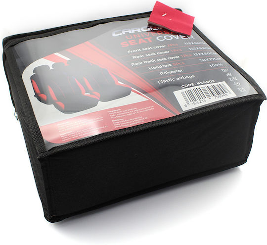 CarGuard Set Huse Auto Poliester Roșu
