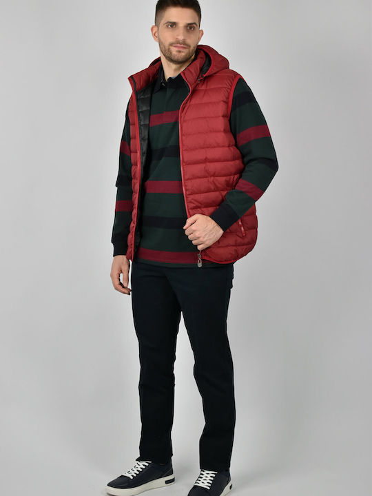 Urbane Fashion Ärmellos Herren Jacke Lässig Rot