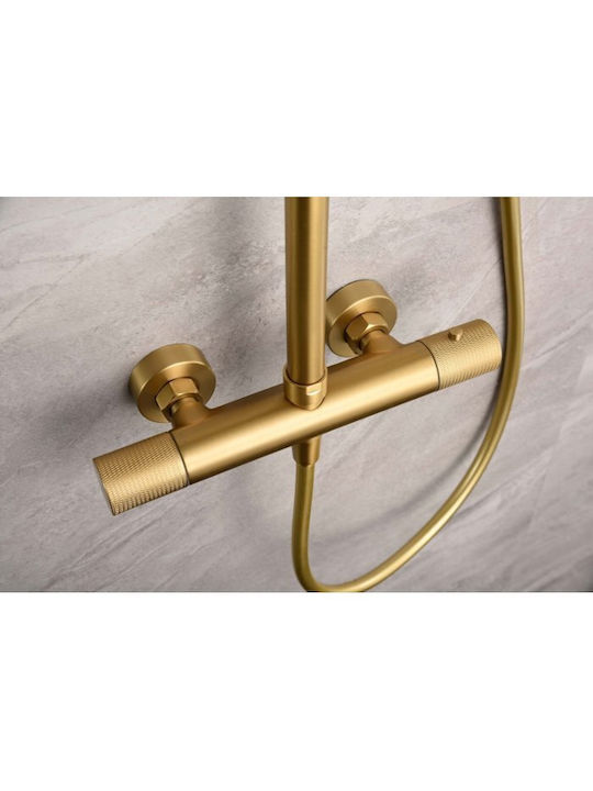 Imex Line Coloană De Duș Reglabilă Cu Mixer De Cadă 115-165cm Aurie