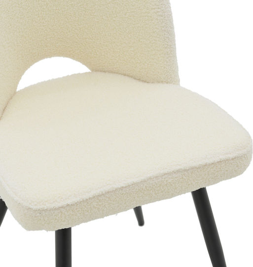 Renish Dining Room Fabric Chair Boucle Ecru 61x47x91.5cm