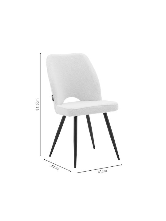 Renish Dining Room Fabric Chair Boucle Ecru 61x47x91.5cm