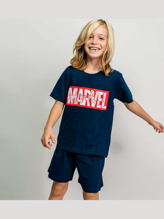 Детски Комплект със Шорти Летен 2 Части Тъмносин Marvel