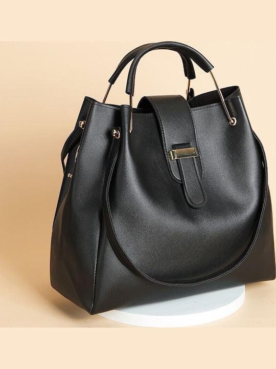 Set Geantă de damă Shopper De umăr Neagră