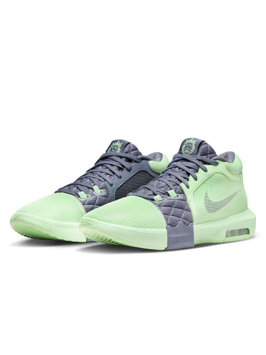 Nike LeBron Witness 8 Ψηλά Μπασκετικά Παπούτσια Vapor Green / Light Carbon / Λευκό
