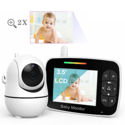 Wireless Baby Monitor with Camera & Screen 3.5" , Two-way Communication & Lullabies