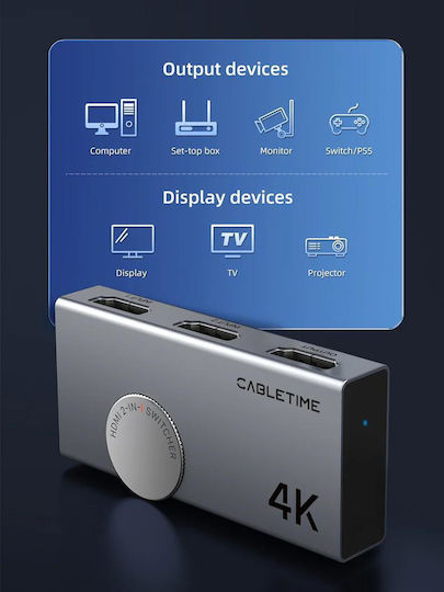 Cabletime HDMI Switch CT-HS4K-AG 5210131087787